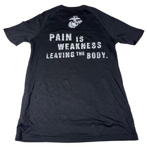 US Marines Pain Is Weakness Leaving The Body Performance TShirt Mens Medium Gray